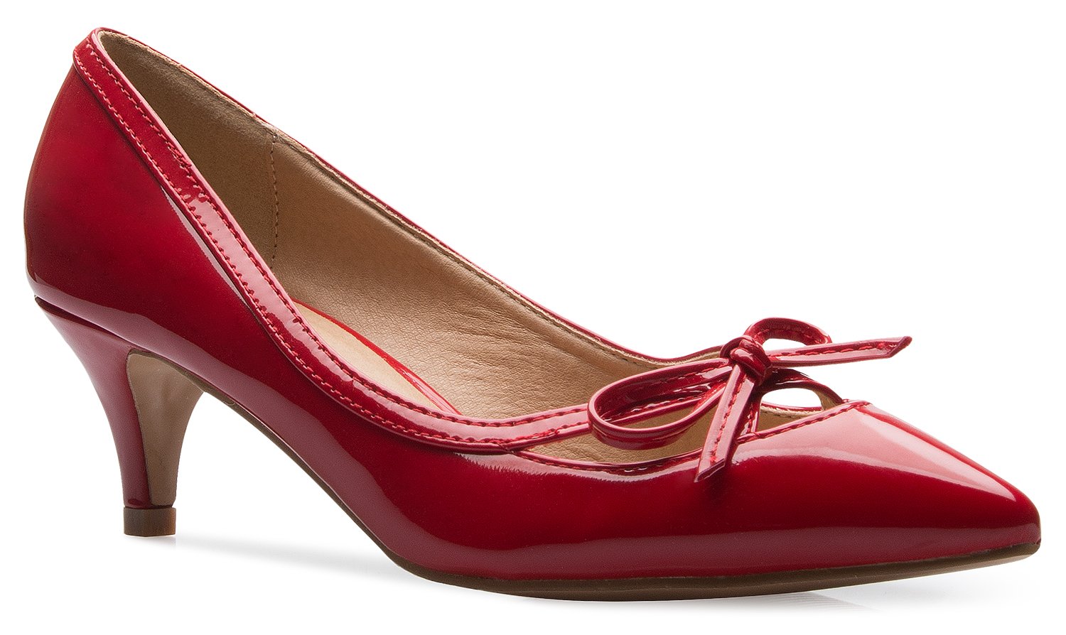 Olivia K Women's D'Orsay Bow Kitten-Heel Pumps