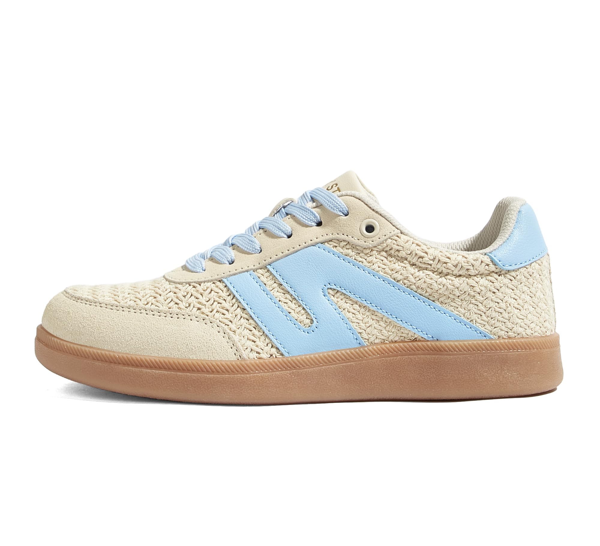 LUCKY STEP Women's Retro Leather Gum-Sole Sneakers