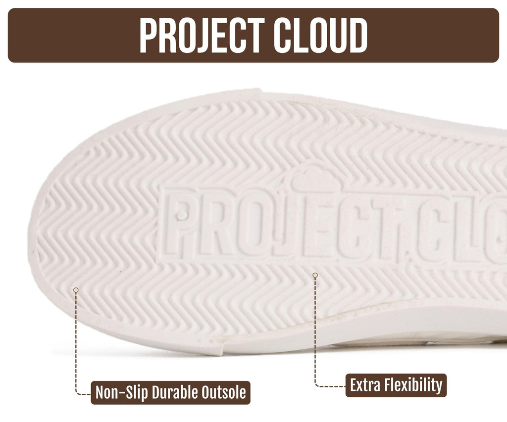 Project Cloud Canvas Sneakers for Women - Memory Foam Slip On Shoes Women Footwear - Lightweight and Non Slip Fashion Sneakers (Seasalt, Whit, 8.5) White