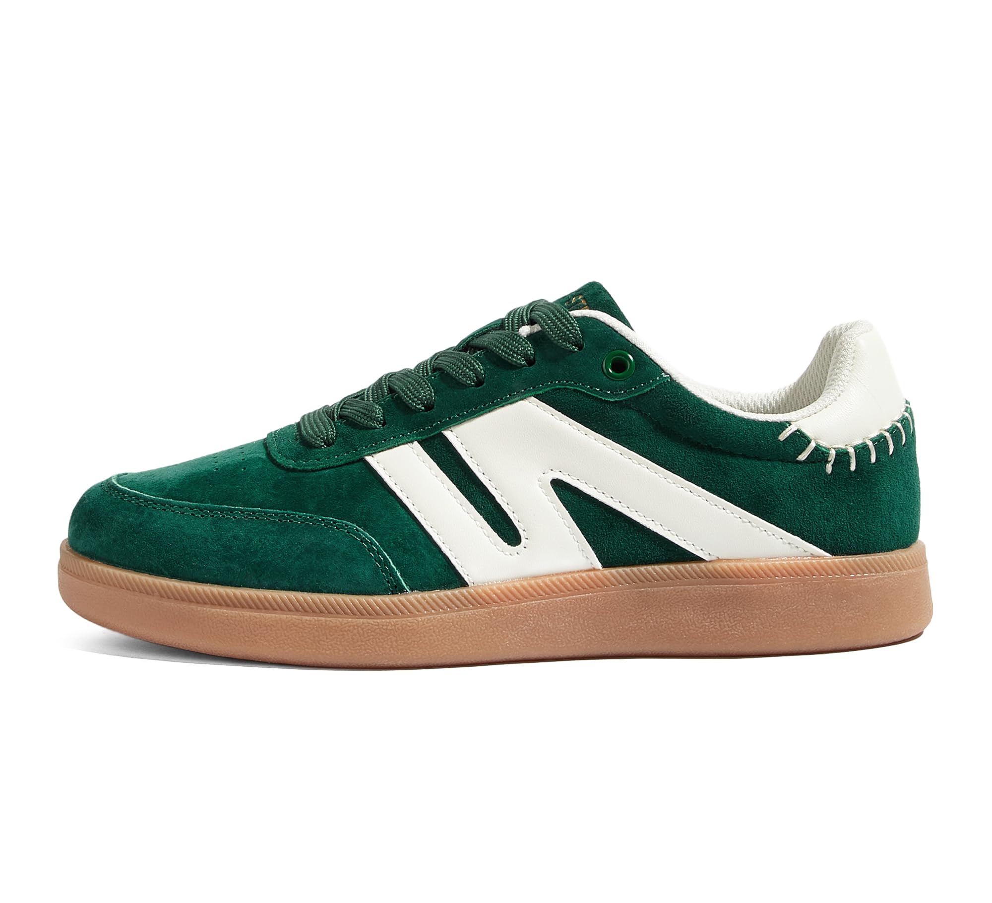 LUCKY STEP Women's Retro Leather Gum-Sole Sneakers
