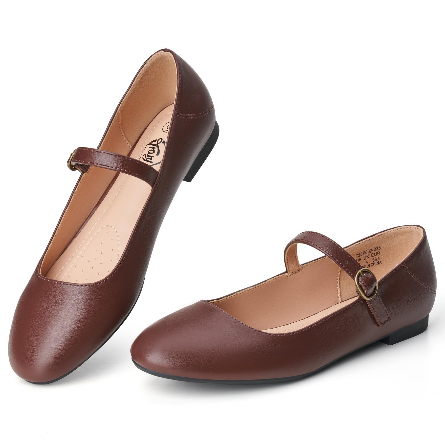 Trary Mary Jane Ballet Flats, Black Flats for Women, Ankle Strap Dressy Comfortable Flats