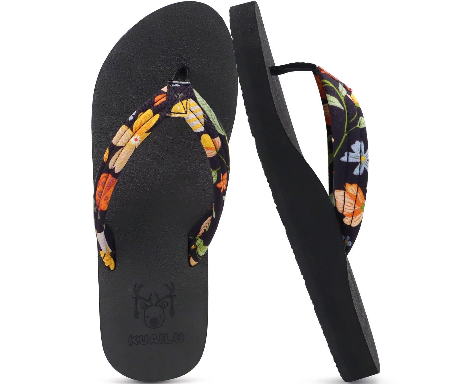 KuaiLu Women's Lightweight Arch-Support Thong Sandals
