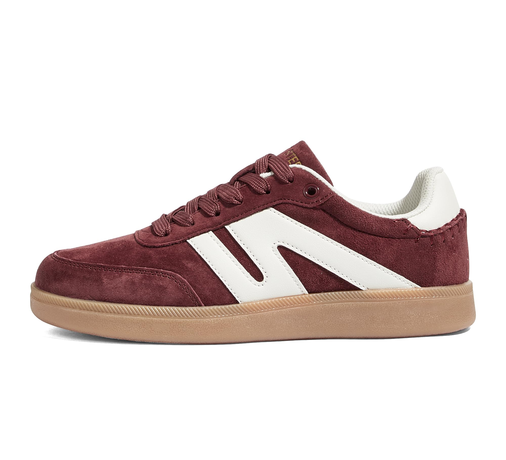 LUCKY STEP Women's Retro Leather Gum-Sole Sneakers