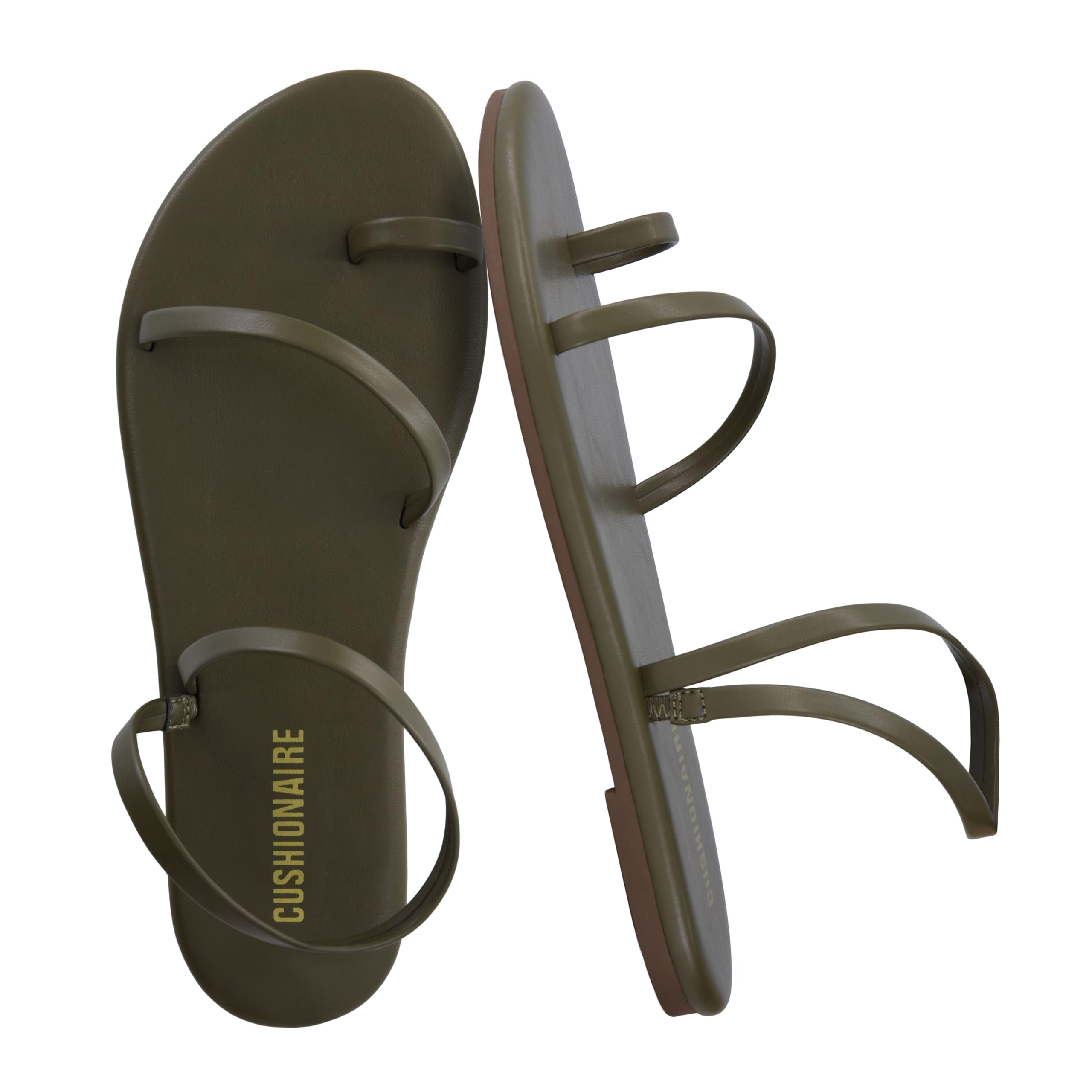 CUSHIONAIRE Women's CHAI Memory Foam Strappy Sandals