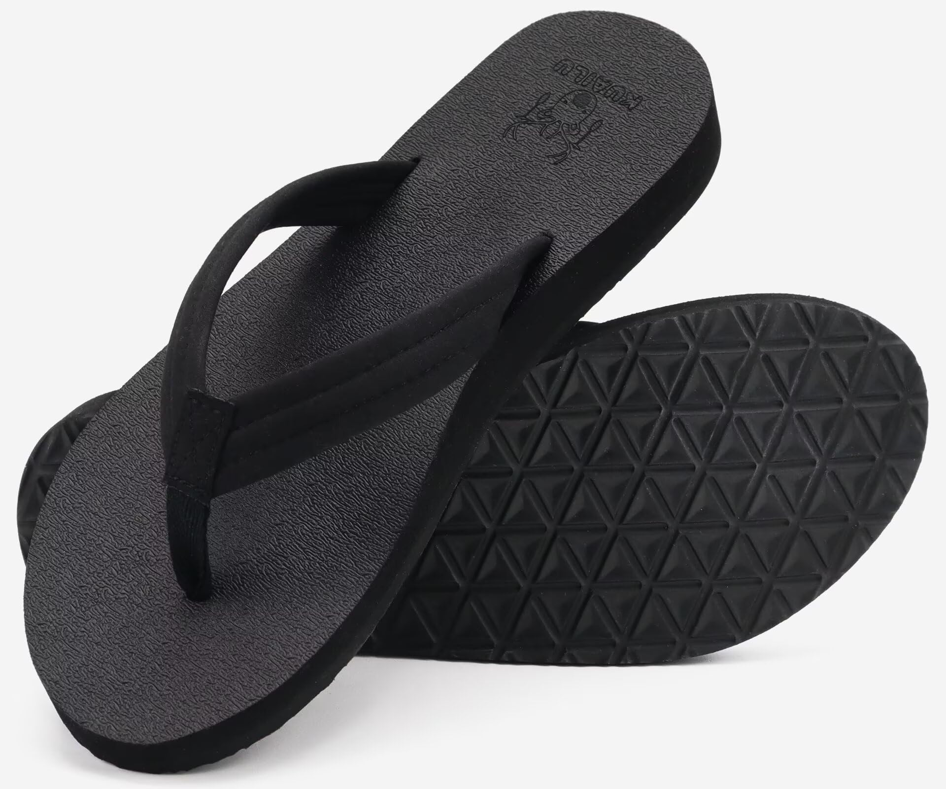 KuaiLu Womens Arch Support Flip Flops Ladies Comfort Lightweight Soft Yoga Mat Cushion Walking Thong Sandals