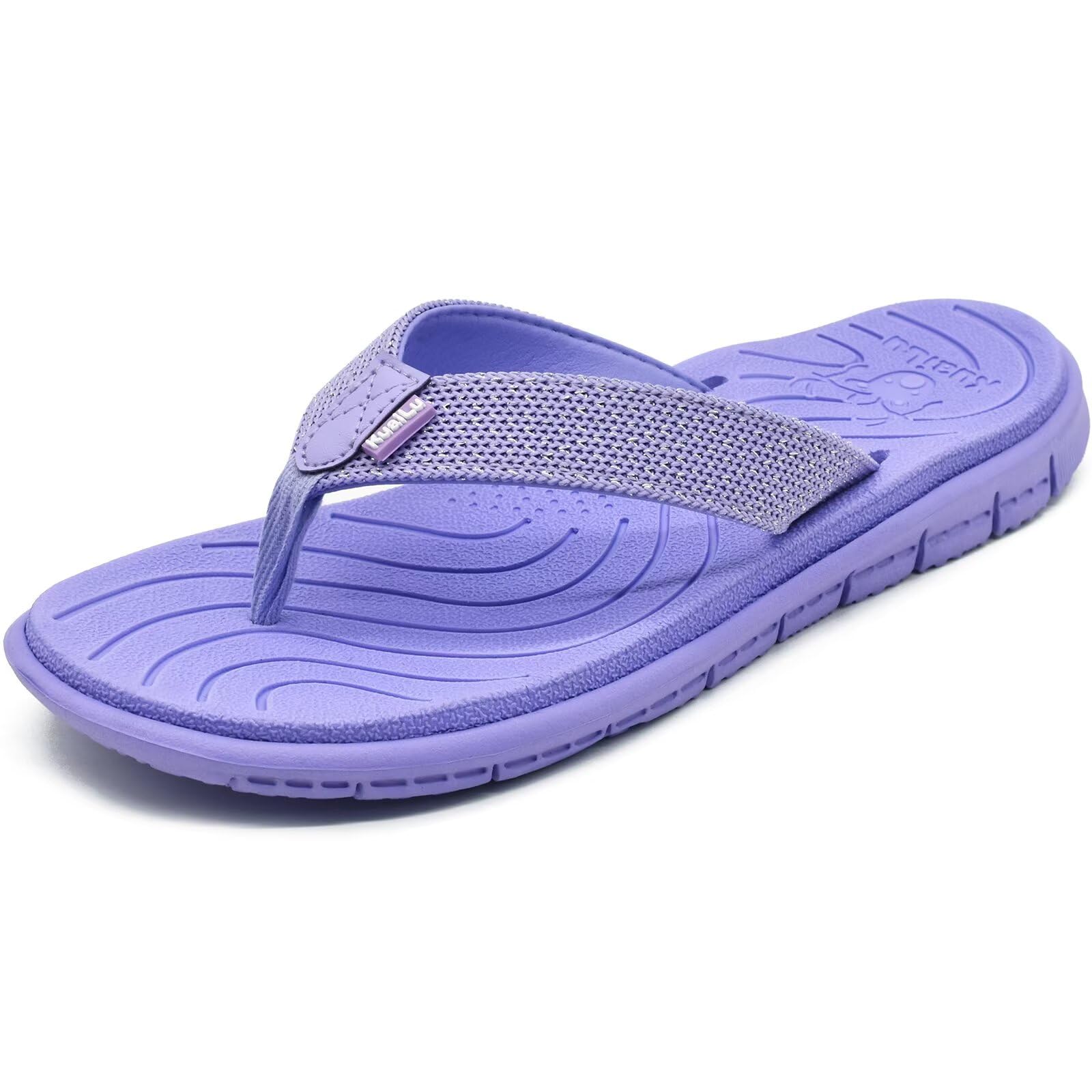 KuaiLu Womens Casual Flip Flops with Comfortable Arch Support Yoga Mat Summer Beach Walking Thong Cushion Sandals Lightweight Flats Non-Slip Shoes Indoor Outdoor