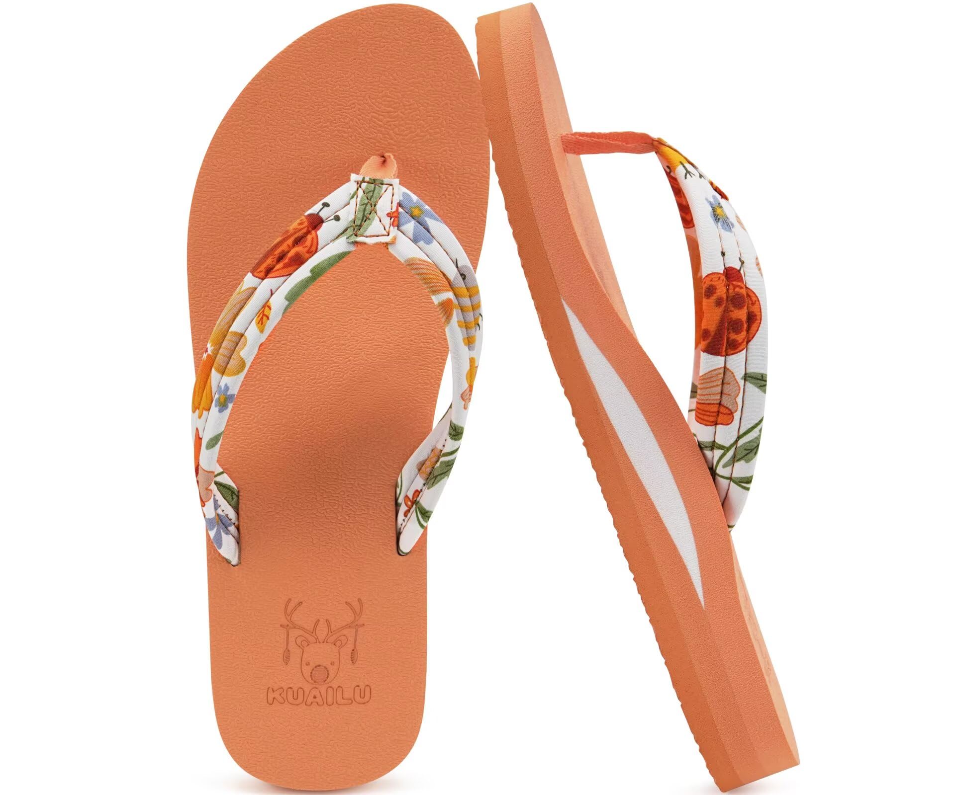 KuaiLu Women's Lightweight Arch-Support Thong Sandals