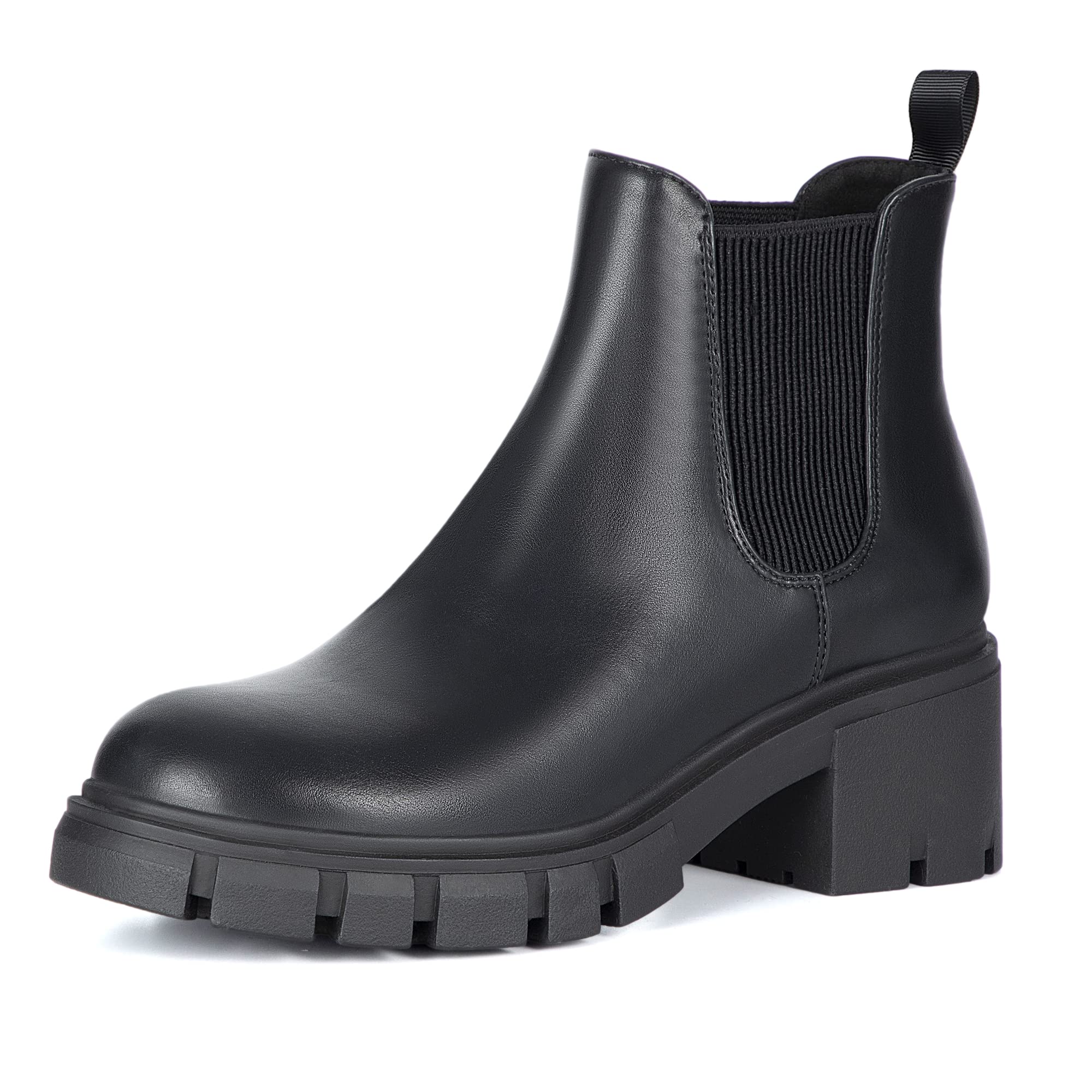 Athlefit Women's Chelsea Ankle Boots with Chunky Lug Sole
