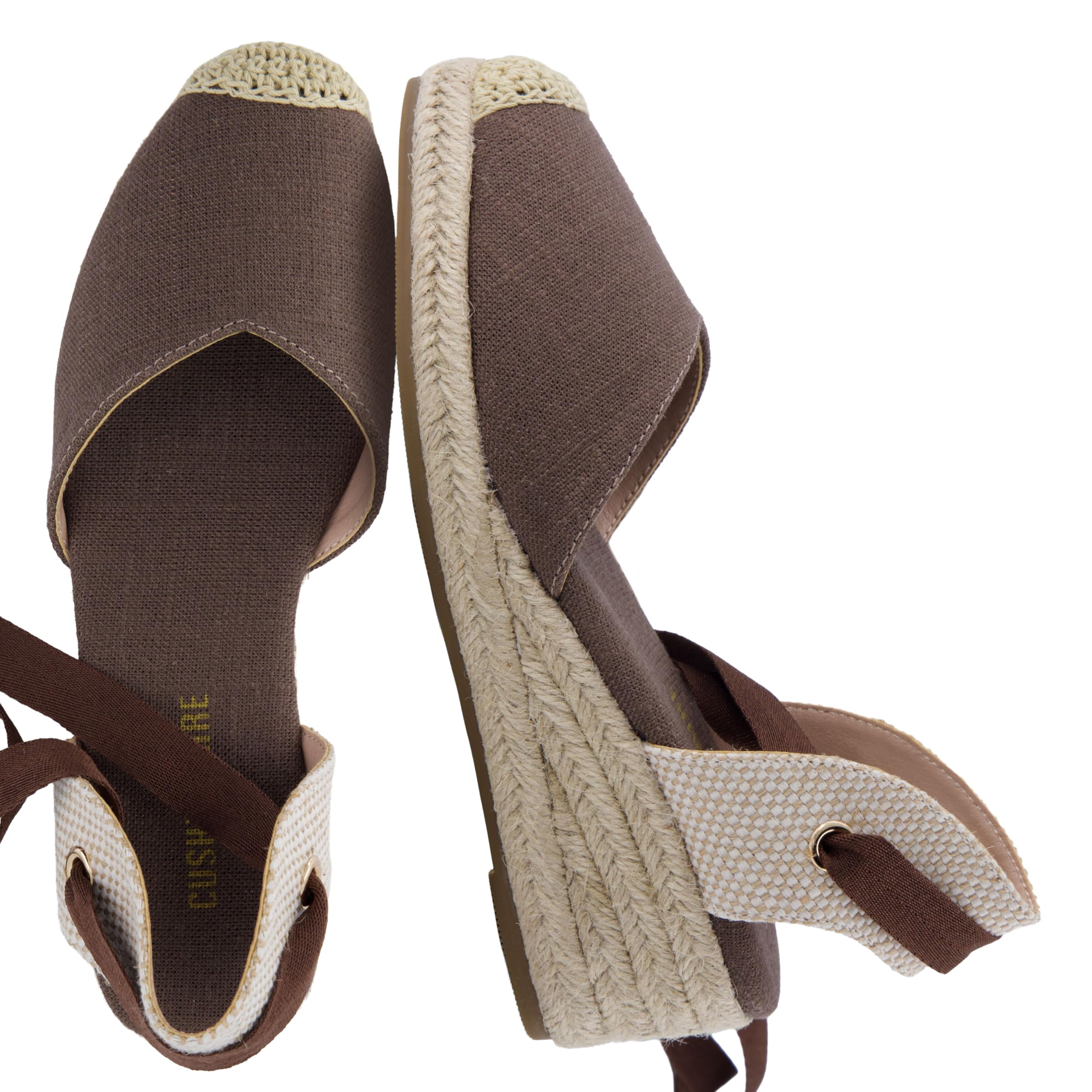 CUSHIONAIRE Women's Bonita Lace-Up Espadrille Wedges