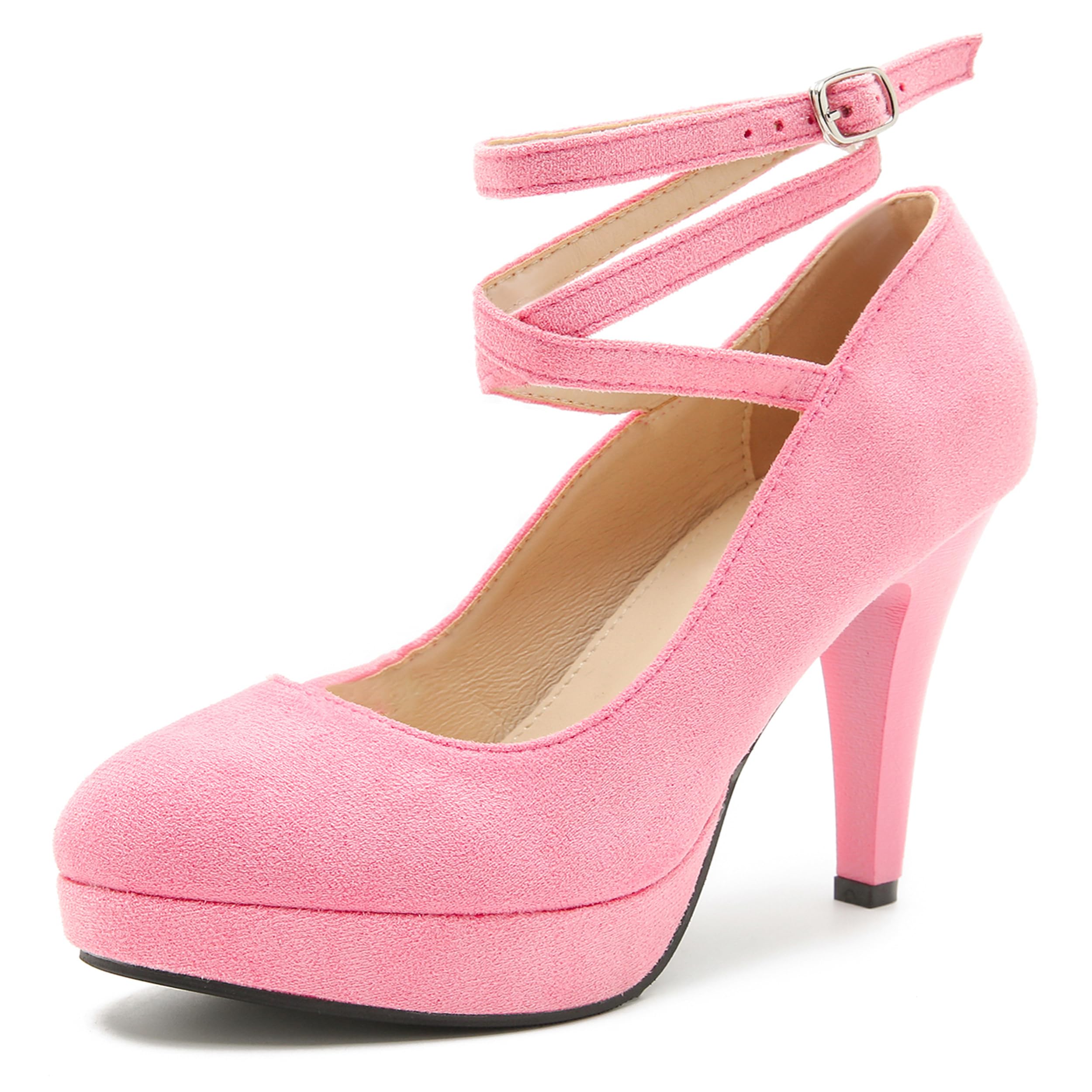 Women's Platform Pumps with Crisscross Ankle Strap