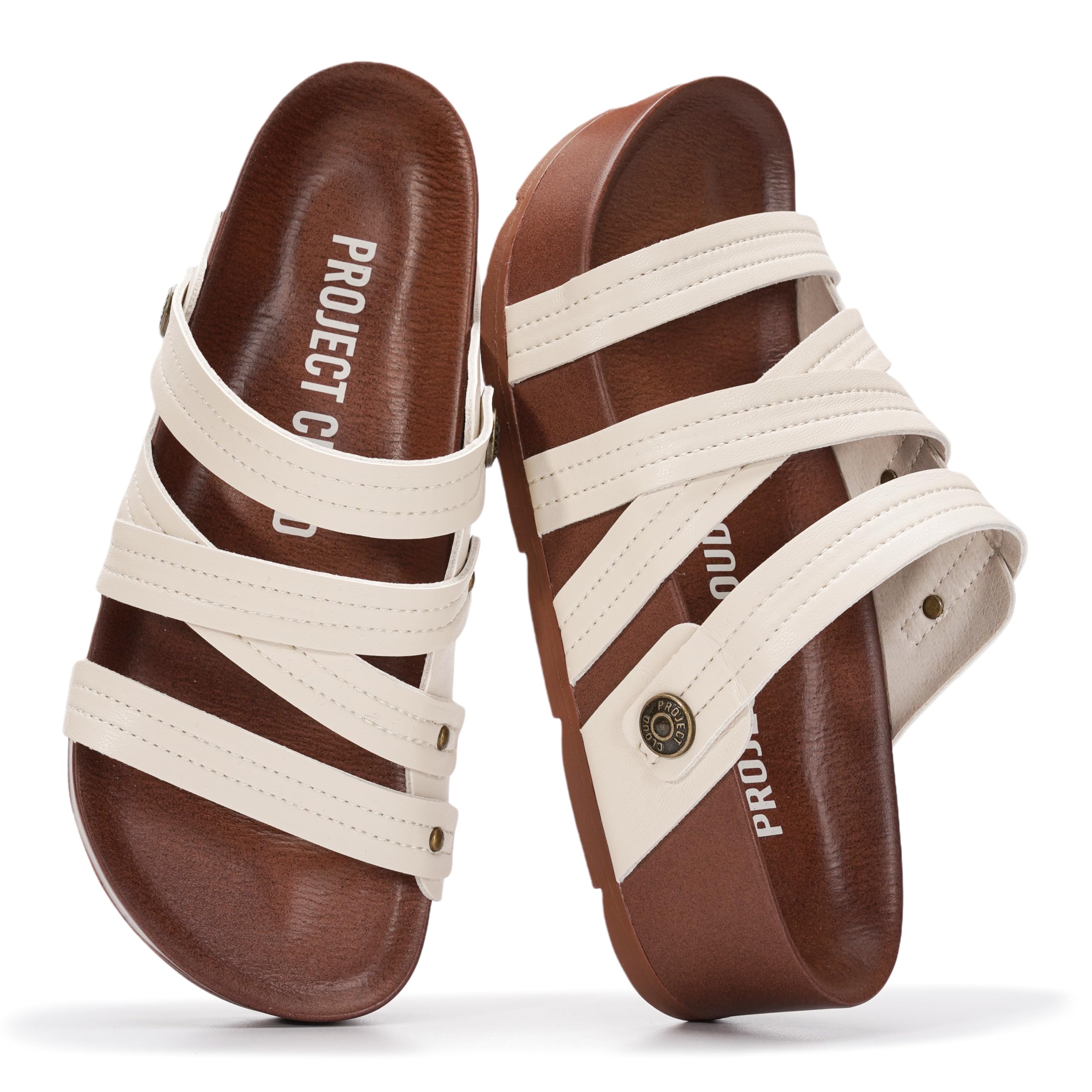 Project Cloud Women's Leather Platform Wedge Sandals