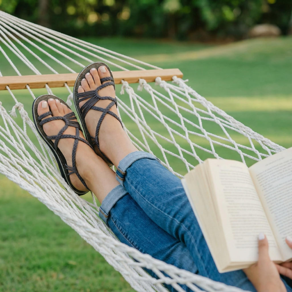 Plaka Flat Sandals for Women Palm Leaf