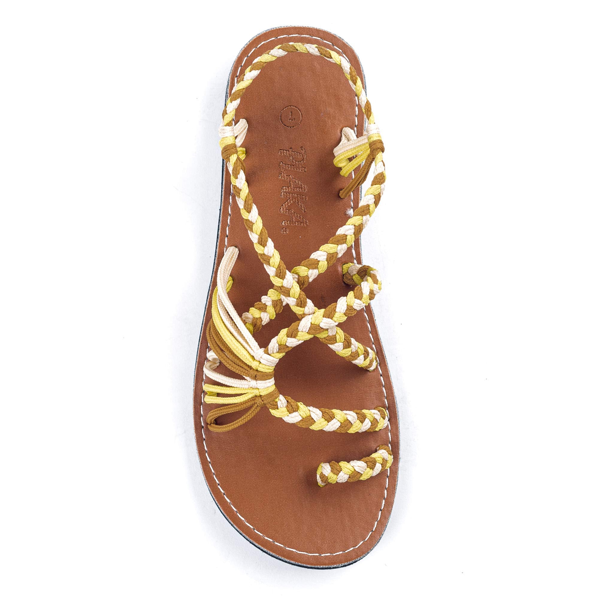 Plaka Women's Palm Leaf Flat Sandals for Summer Wear