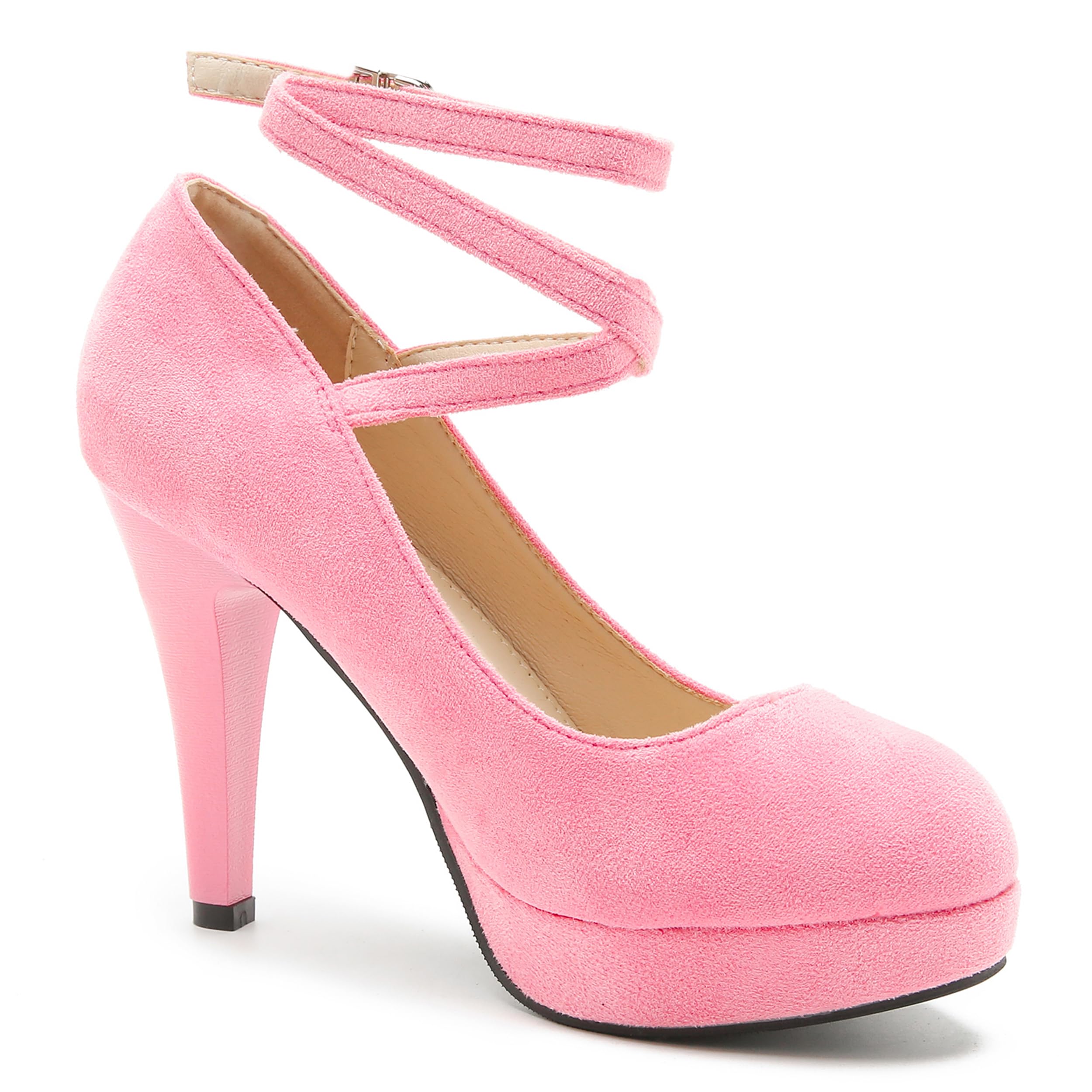 Women's Platform Pumps with Crisscross Ankle Strap