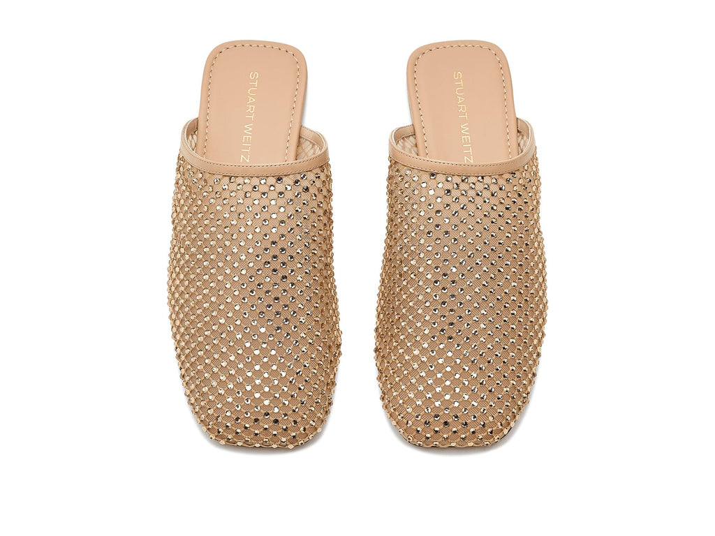 Stuart Weitzman Womens Bareitall Shine Mule