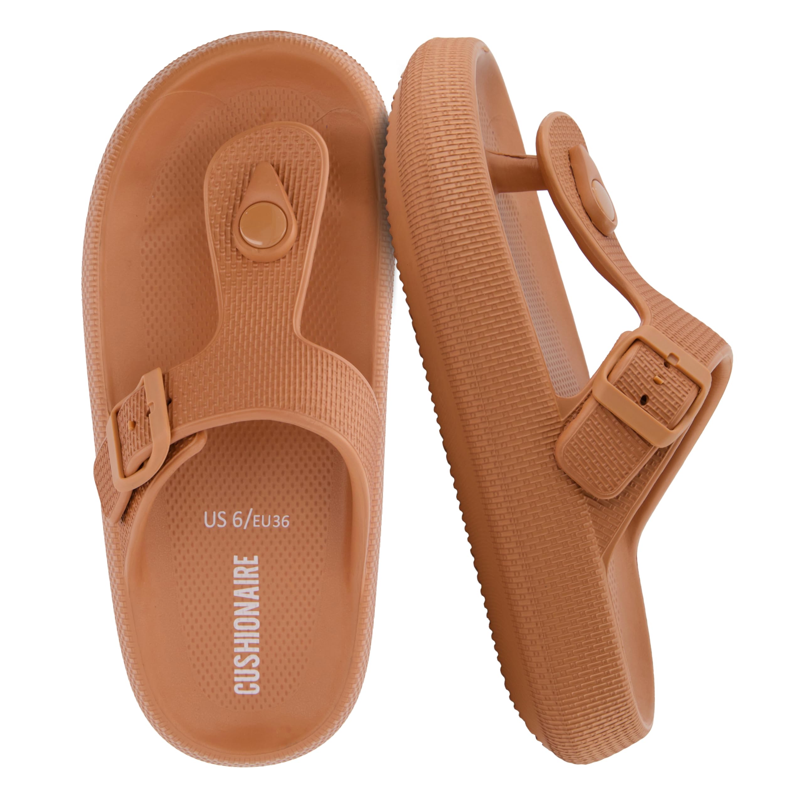 CUSHIONAIRE Women's Flo Recovery Thong Slide Sandals