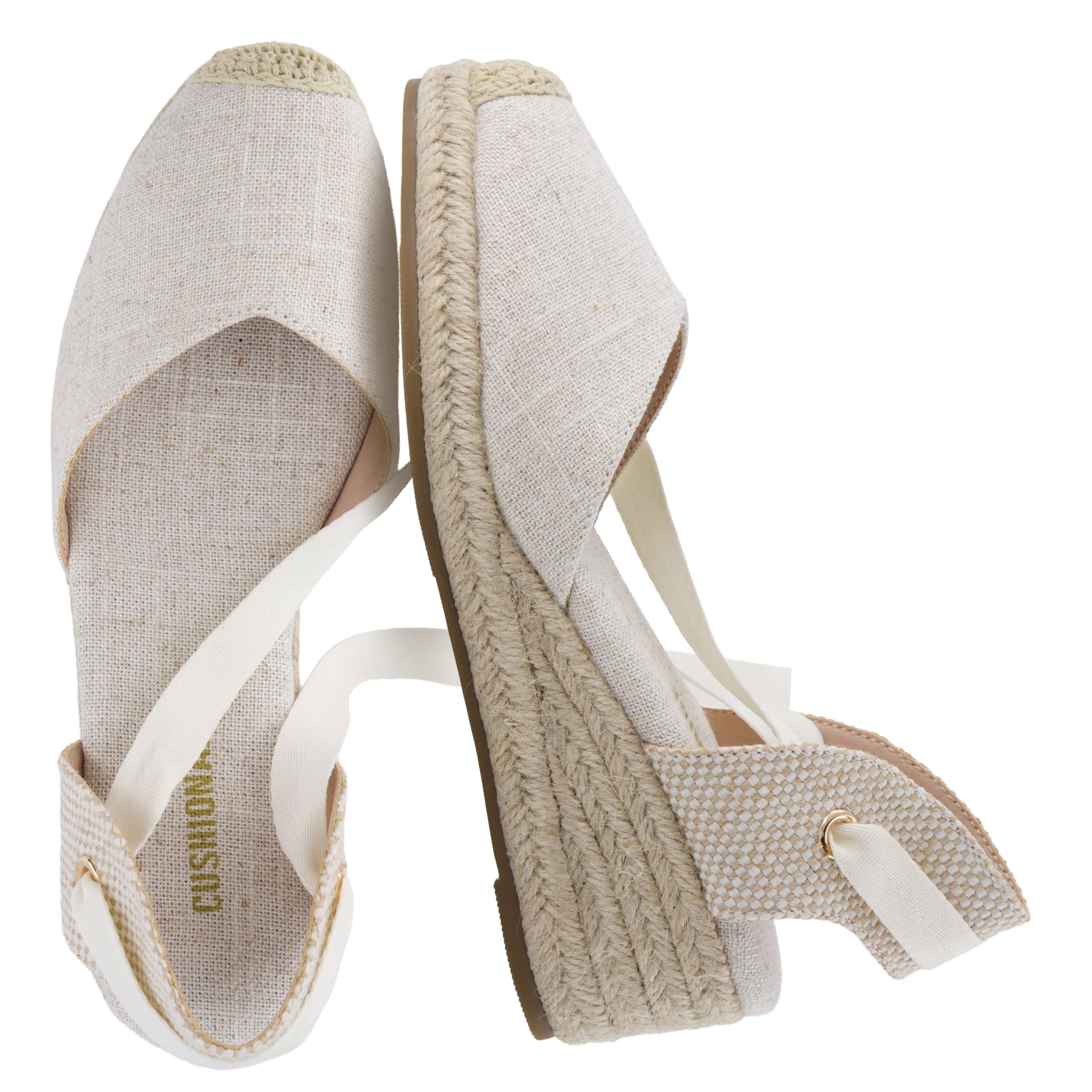 CUSHIONAIRE Women's Bonita Lace-Up Espadrille Wedges