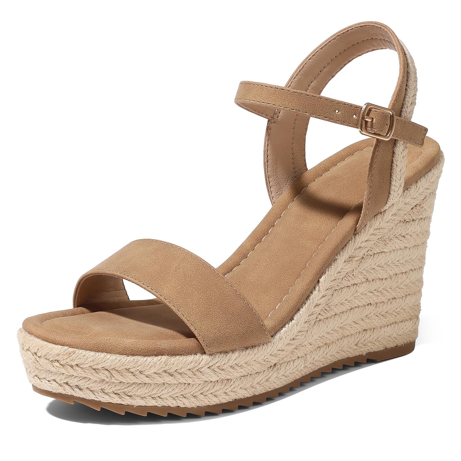 Mikarka Women's Ankle-Strap Espadrille Wedge Sandals