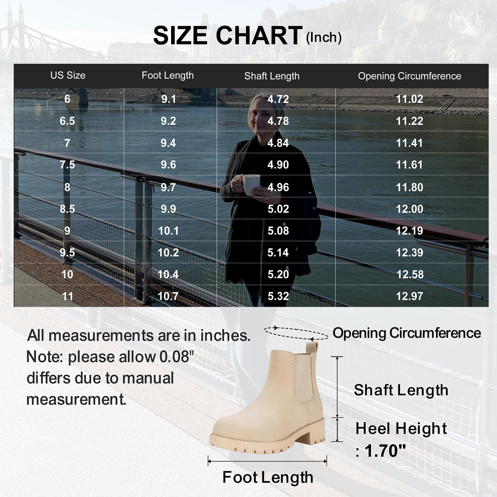 Vepose Women's 9607 Pull-On Chelsea Ankle Boots
