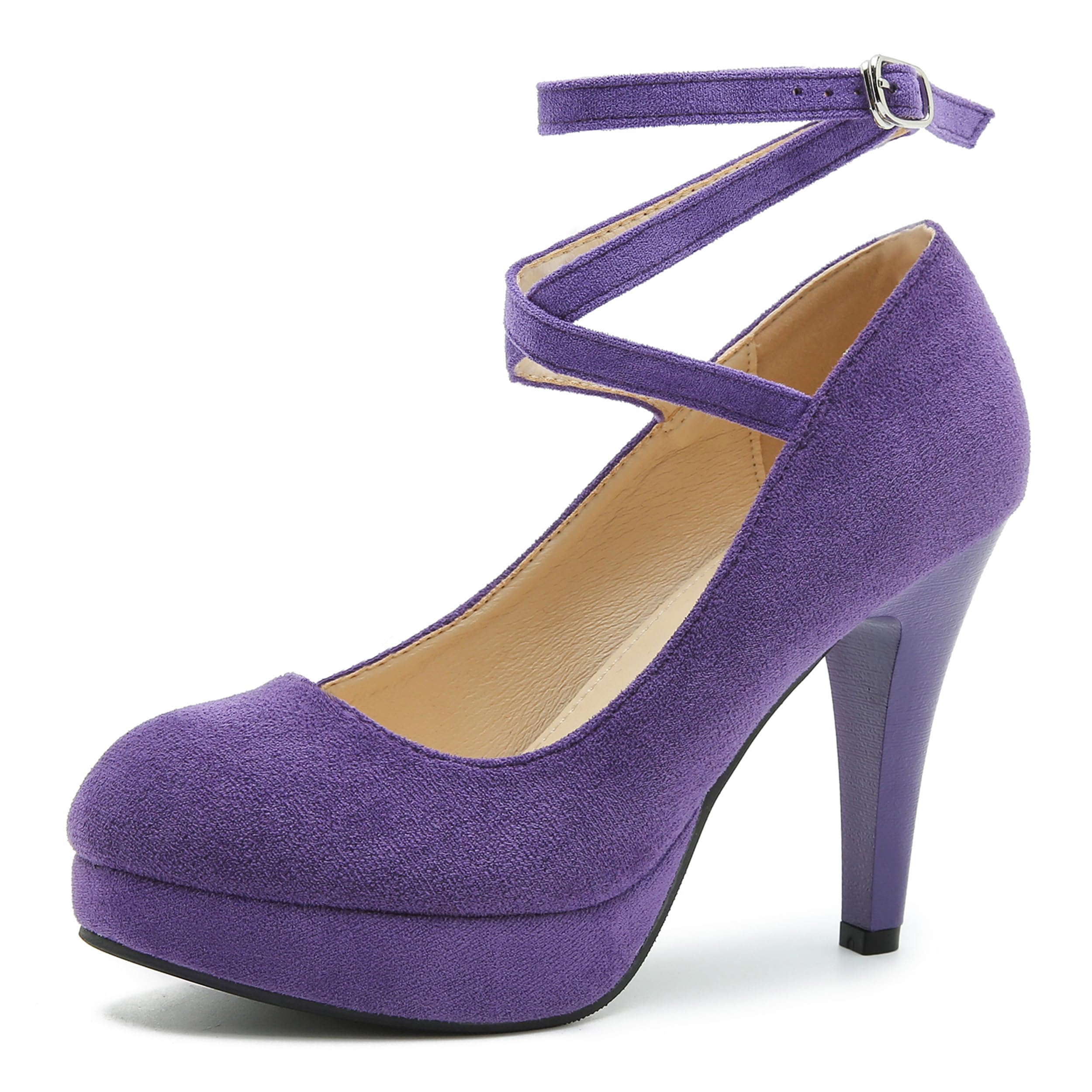 Women's Platform Pumps with Crisscross Ankle Strap