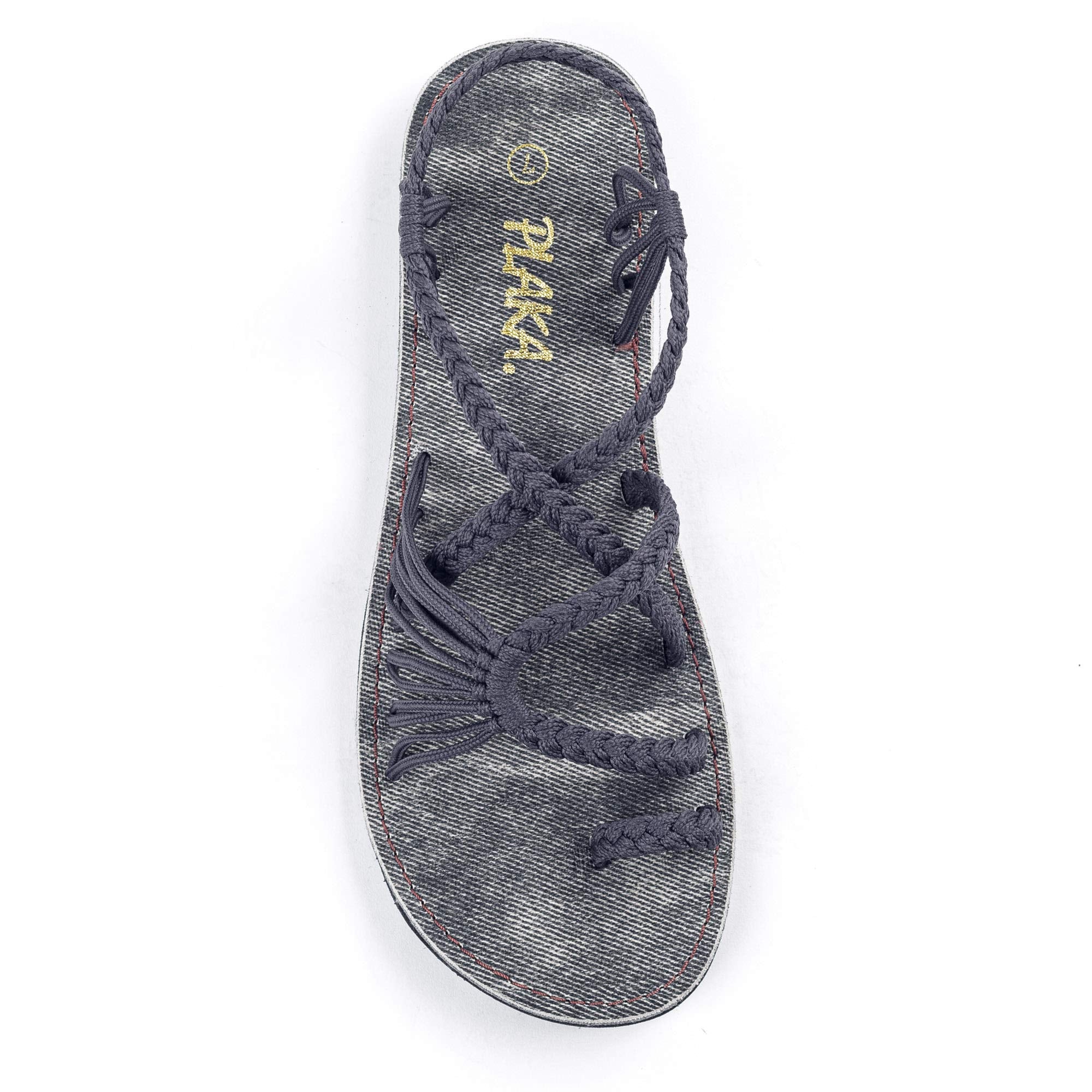 Plaka Women's Palm Leaf Flat Sandals for Summer Wear