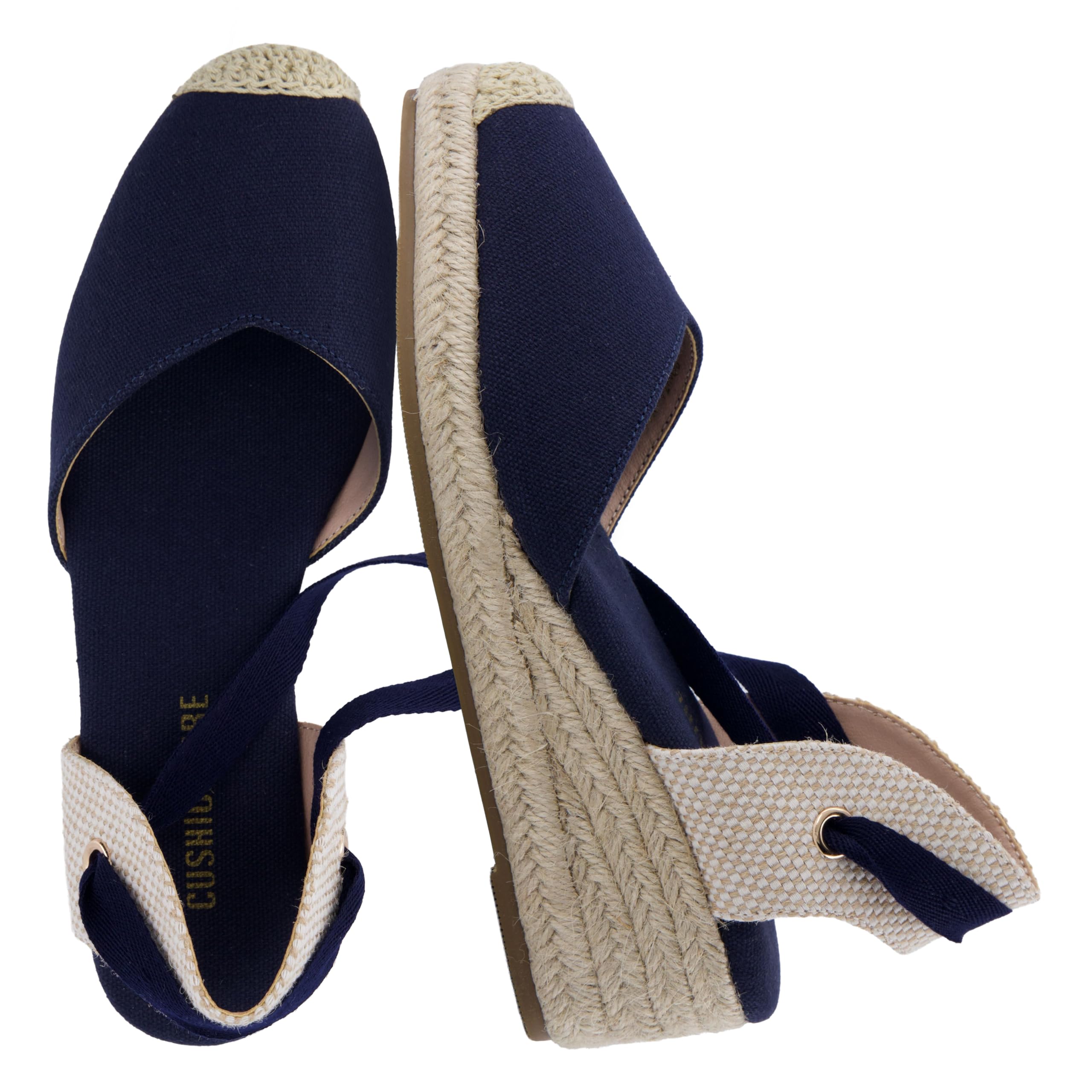 CUSHIONAIRE Women's Bonita Lace-Up Espadrille Wedges