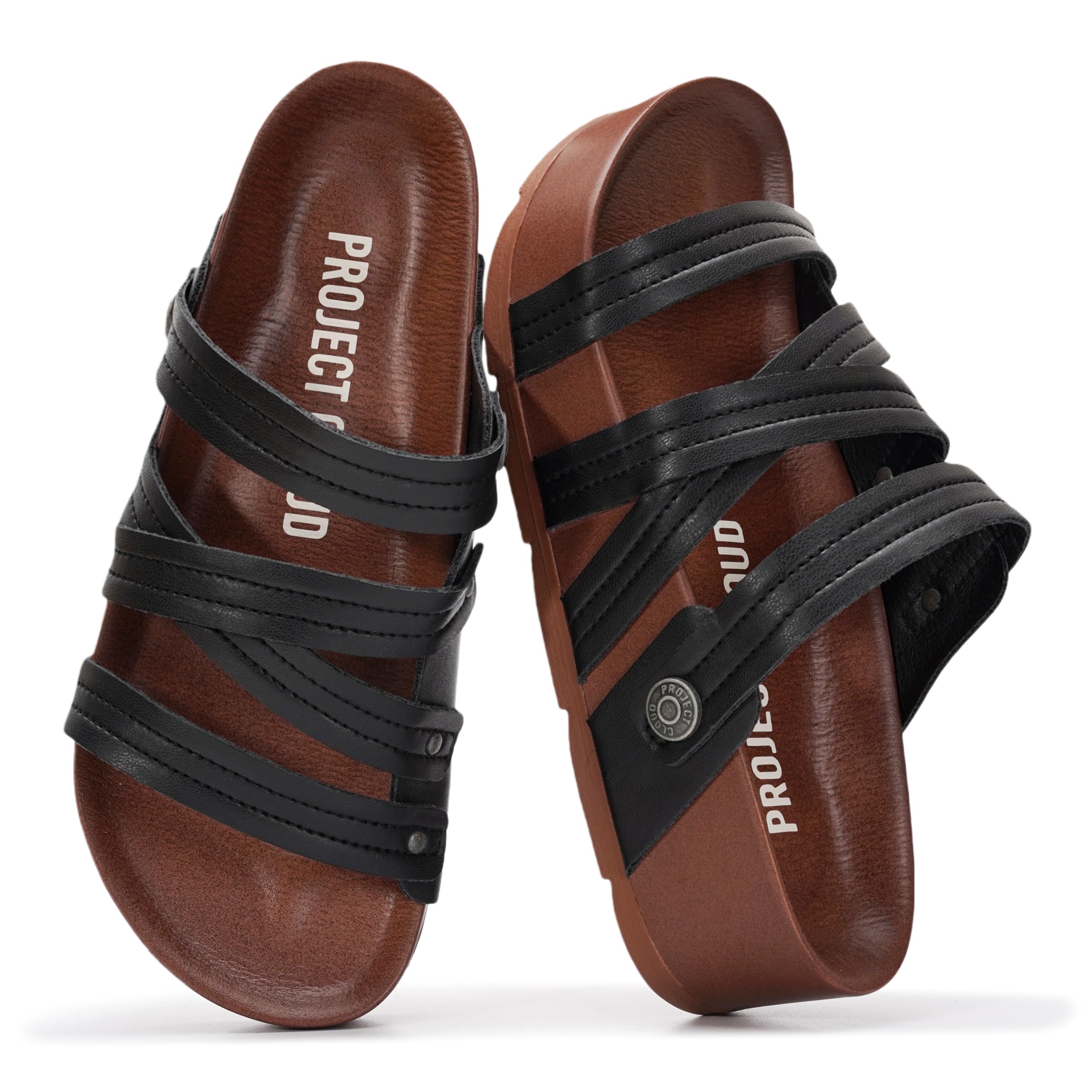 Project Cloud Women's Leather Platform Wedge Sandals