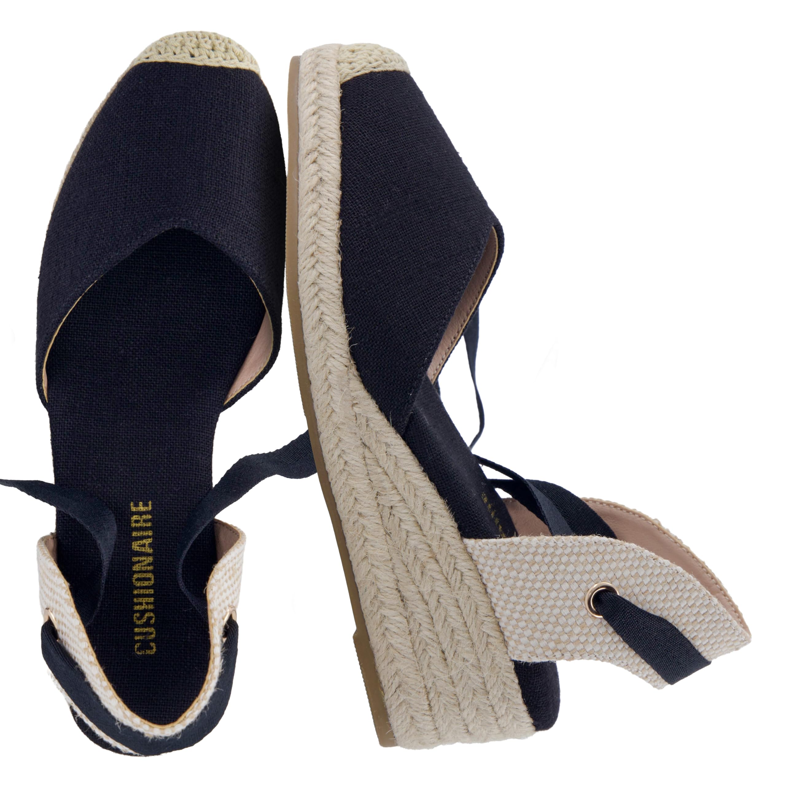 CUSHIONAIRE Women's Bonita Lace-Up Espadrille Wedges