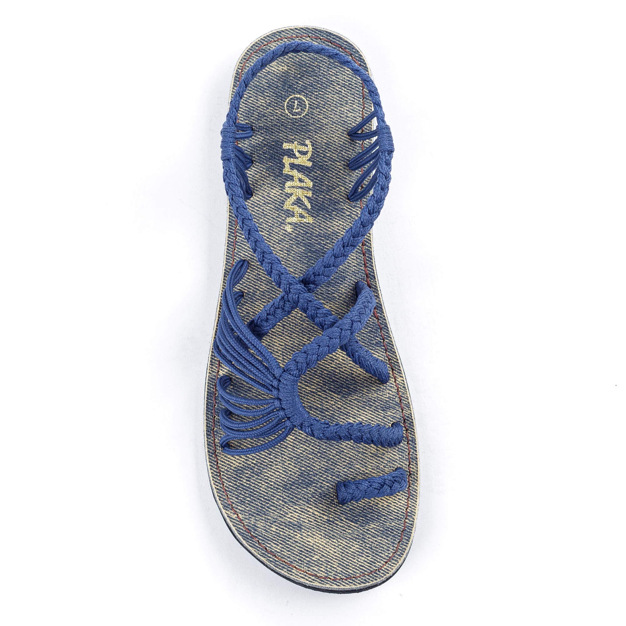 Plaka Women's Palm Leaf Flat Sandals for Summer Wear