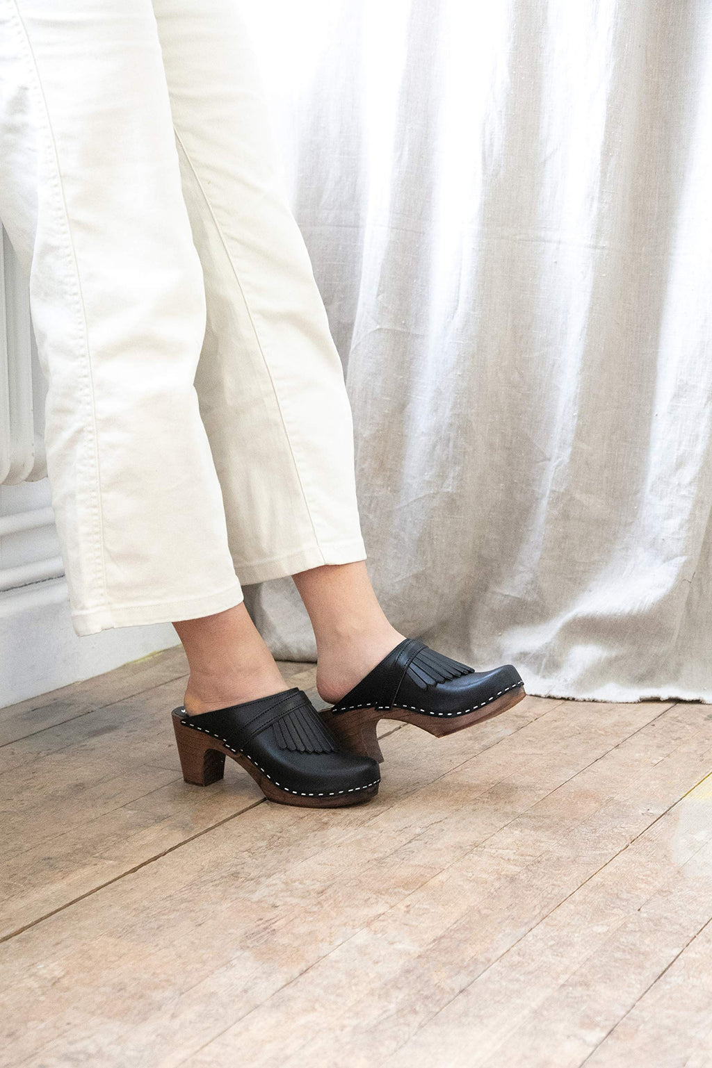 Sandgrens Women's Handmade Swedish High-Rise Mule Clogs