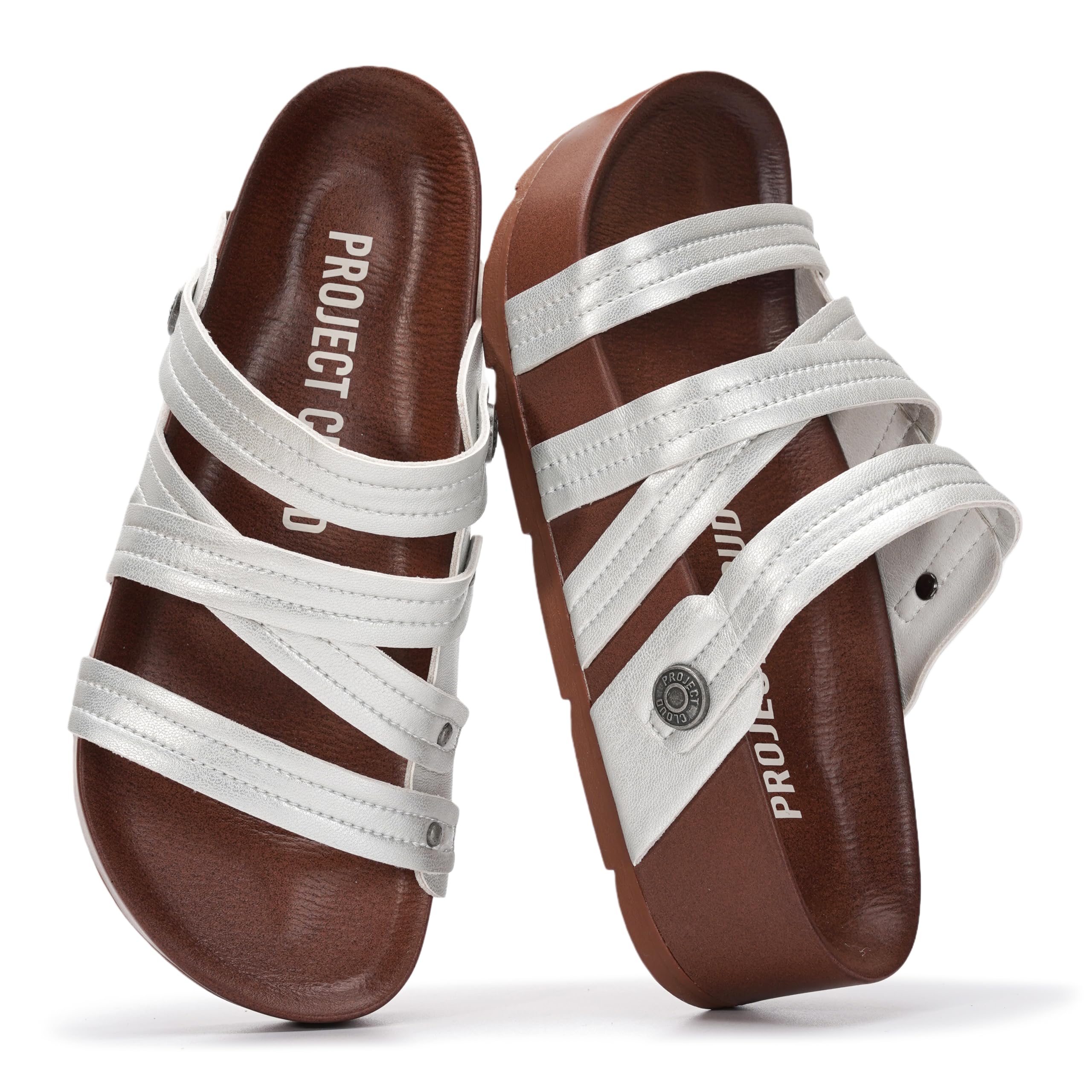 Project Cloud Women's Leather Platform Wedge Sandals