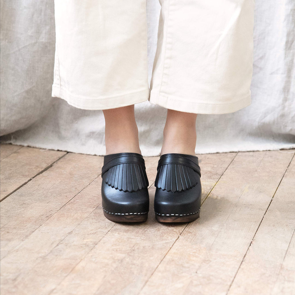 Sandgrens Women's Handmade Swedish High-Rise Mule Clogs